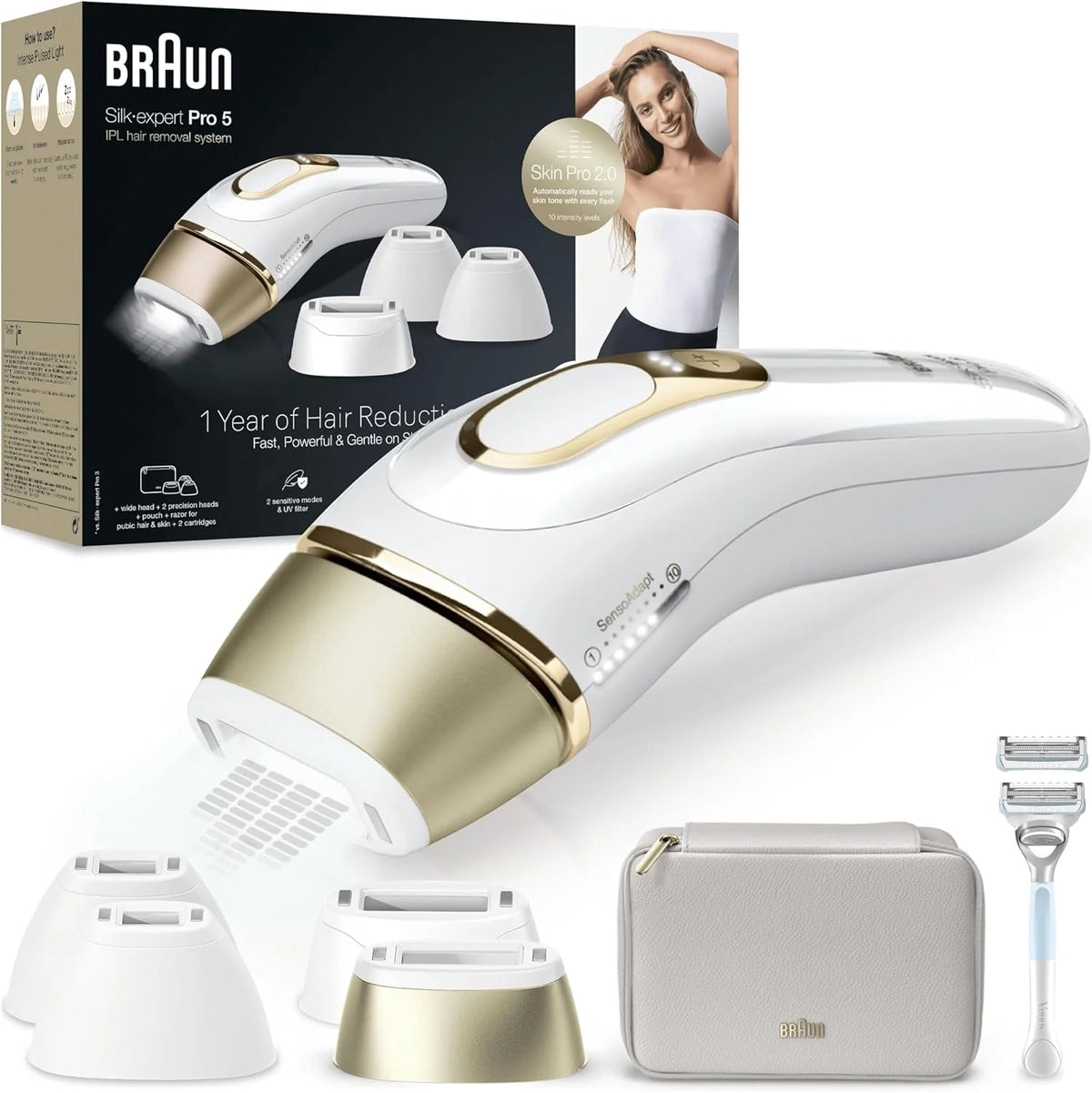 Braun Silk-Expert Pro 5 Pl5356 Ipl, Usuwania Owłosienia W Warunkach Domowych, Alternatywa Dla Depilacji Laserowej, W Zestawie Saszetka, Golarka Venus,