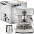 Breville Barista Max Ekspres Do Kawy Kolbowy Vcf126X, Zbiornik Na Wodę 2.8L, Zintegrowany Młynek Do Kawy I Spieniacz Do Mleka, 15 Bar, Stal Szczotkowa