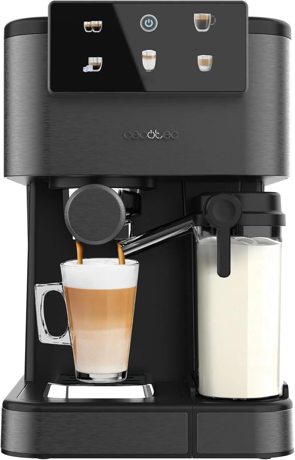 Cecotec Ekspres Do Kawy Z Podwójnym Wyjściem Power Espresso 20 Barista Cream. 1550 W, 20 Prętów, Zbiornik Na Ziarna Kawy 250G, Młynek Z 30 Poziomami M
