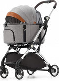 Premium Pet Stroller Dla Kotów Psów Lekki Składany Wózek Dla Zwierząt 4 Koła Materiały Podróżne Oddzielny Wózek Dla Psa Buggy Pushchairs (Color : Blac