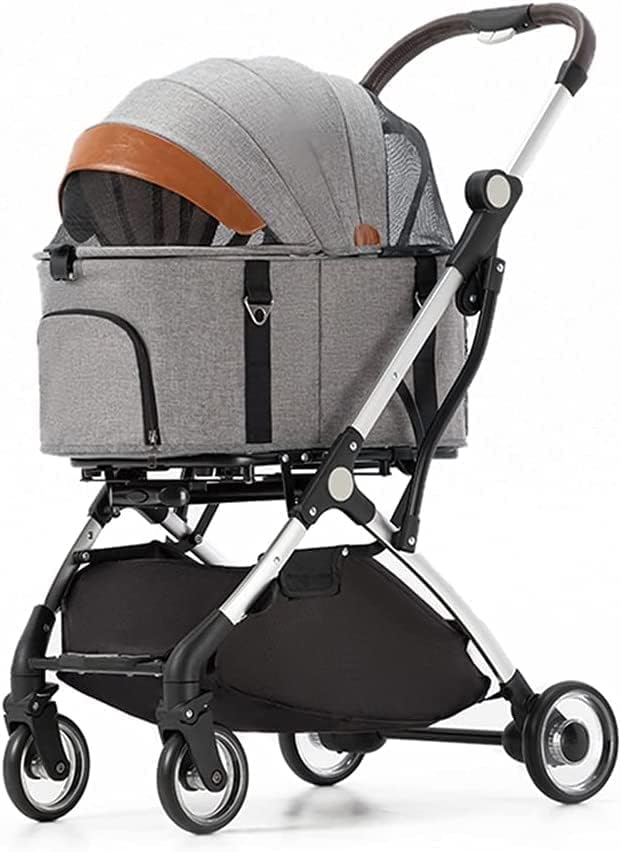Premium Pet Stroller Dla Kotów Psów Lekki Składany Wózek Dla Zwierząt 4 Koła Materiały Podróżne Oddzielny Wózek Dla Psa Buggy Pushchairs (Color : Blac