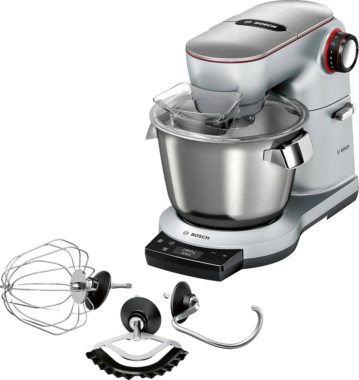 Bosch Robot Kuchenny Z Wbudowaną Wagą Mum9Ax5S00 Optimum, Tworzywo Sztuczne/Metal, 1600 W, 5,5 L, Srebrny