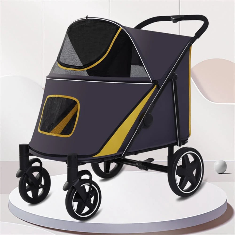 Składane Nosidełko Wózek Spacerowy Luksusowe Wózki Spacerowe Dla Dużych Psów Duży Wózek Dla Psa Premium Pet Pushchair 4-Kołowy Wózek Dla Kota, Psa I N