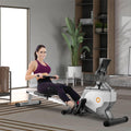 Magnetyczny Wioślarz I Trening Cardio Wioślarz - Uchwyt Na Tablet I Wygodna Poduszka Do Siedzenia Składany Wioślarz Z Monitorem Lcd Do Użytku Domowego