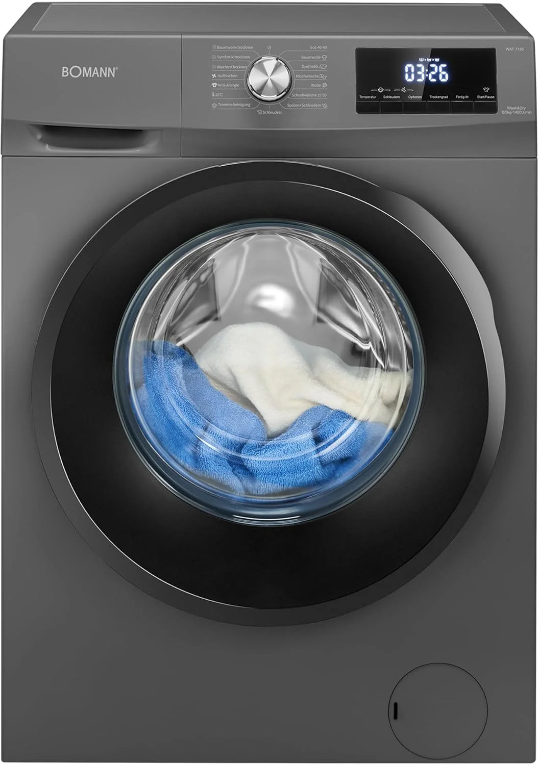 Bomann® Pralko-Suszarka Pranie I Suszenie W Jednym Cyklu Pranie 8 Kg, Suszenie 5 Kg Silnik Inwertorowy 1400 Obr./Min Funkcja Pary Zintegrowana Pralka