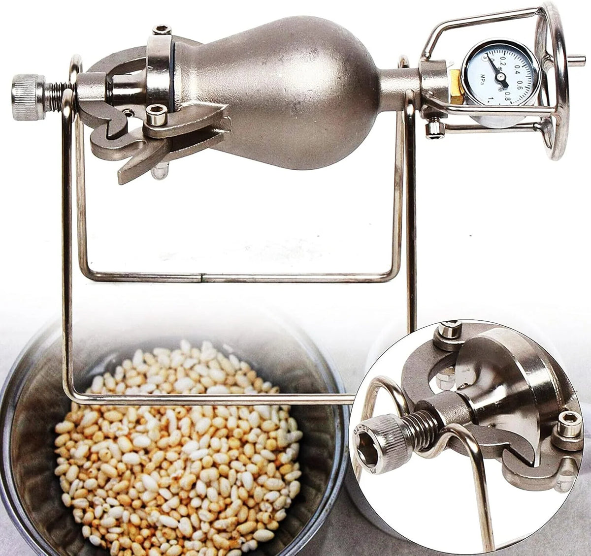 Mini Maszyna Do Popcornu, Maszyna Do Popcornu Z Ręczną Korbką, Popcorn Popcorn Z Miernikiem, Powolne Zwiększanie Ogrzewania Ogniowego, Duże 260 Ml ，Ma