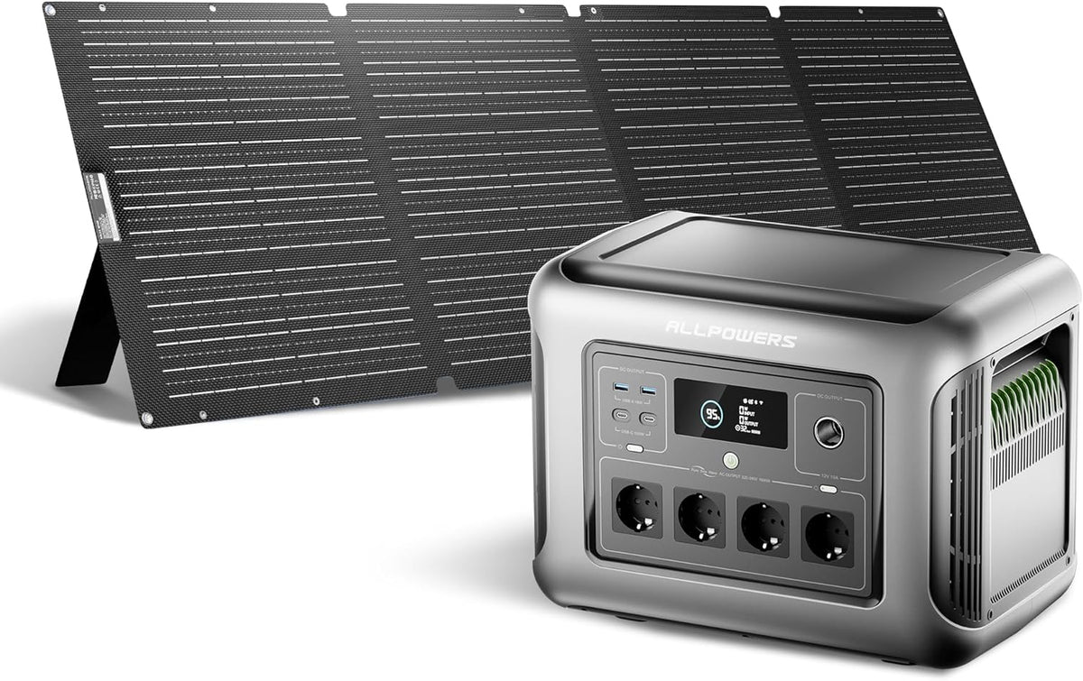 Allpowers Przenośna Stacja Zasilania R1500 Lite, Akumulator Lifepo4 (Lfp) O Pojemności 1056Wh, Generator Słoneczny (Panele Słoneczne Opcjonalne) (R150