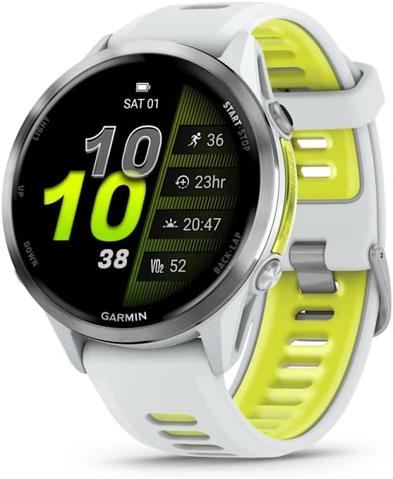 Garmin Forerunner 970 - Obudowa Whitestone Wysokiej Klasy Inteligentny Zegarek Do Biegania Z Wyświetlaczem Amoled I Wbudowaną Latarką Led, Do 15 Dni P