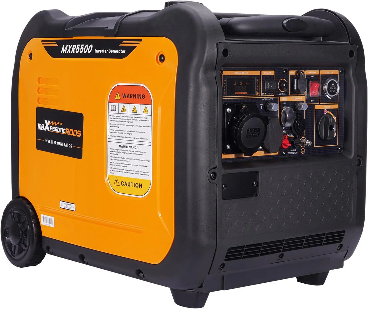 Maxpeedingrods Inwertorowy Generator Prądu 5500 W, Benzynowy, 4-Suwowy Z Usb I Gniazdami 230 V, Super Cichy I Lekki Jako Awaryjny Agregat Prądotwórczy